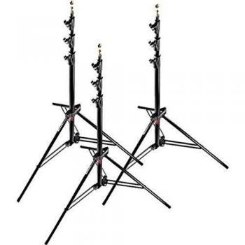 Manfrotto 1004BAC-3 - Soporte de equipos de iluminación fotográfica, pack de 3, negro