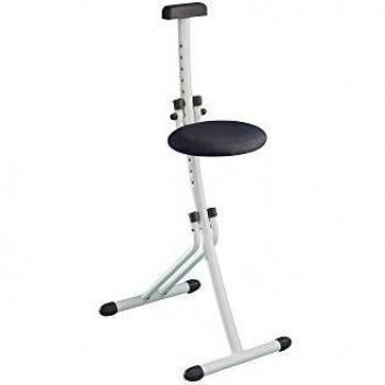 Leifheit Multiasiento Niveau blanco, taburete alto para tareas del hogar, asiento plegable que soporta hasta 100 kg, taburete regulable en 13 niveles