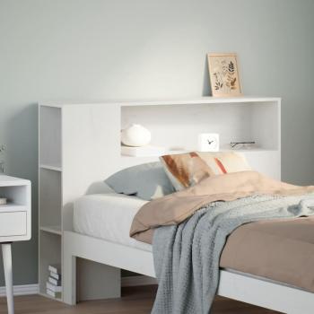 Cabecero de cama con almacenamiento blanco 75 cm madera maciza de pino