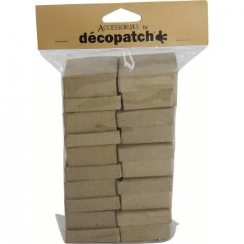 Décopatch EV010O - Un lot de 10 boites en papier brun mâché 5x5x3,5 cm, boites carrées