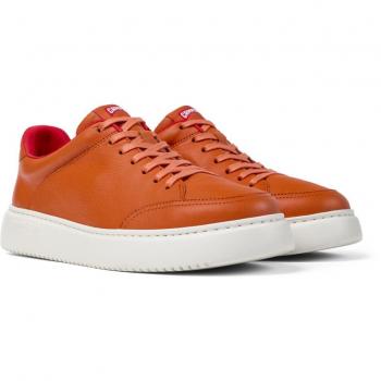 Camper Runner K21 - Men's Smooth Leather Sneakers - Orange, Size 40/7