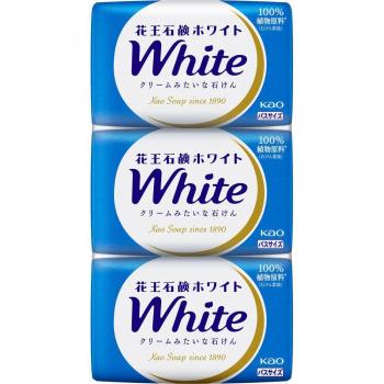 Kao White Floral Bath Soap Set, 3-Pack, 390g General Purpose