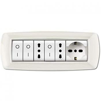 Marco Placa Life Living Plast Blanco 7 Puertos