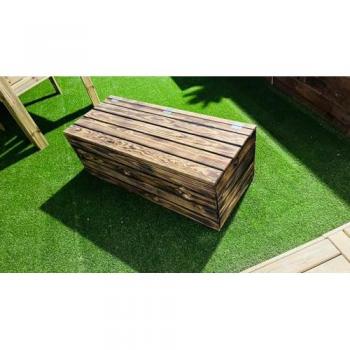 Baúl de Madera Envejecida Estilo Japonés con Asiento y Almacenamiento - 60x30x30 cm - VidaHuerto - ENVÍO GRATIS