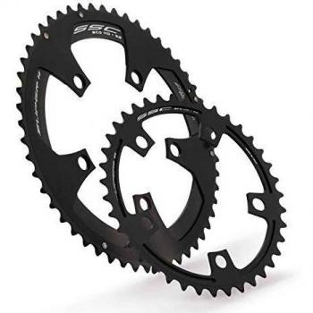 Corona Miche Super11 SSC 52T BCD 110 mm para Shimano, Anodizada Negra, 11 Velocidades
