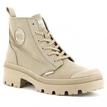 Palladium Women's Brown Pallabase Twill Lace-Up Ankle Boots EU 38