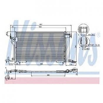Condensador de Aire Acondicionado NISSENS 94313 - Sistema de Aire Acondicionado, alta eficiencia, diseño optimizado para refrigeración, compatible con múltiples modelos de vehículos, fácil instalación