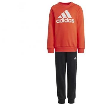 Conjunto Adidas Essentials Logo Jogger Set French Terry para niños, color rojo brillante, talla 7-8 años