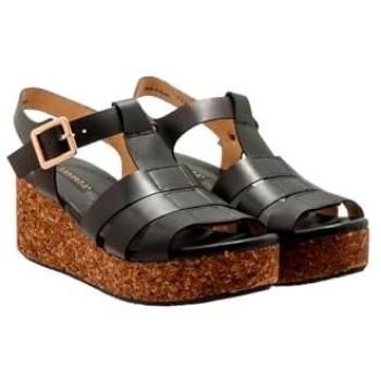 Sandalias Neosens para Mujer de Piel con Cuña Altura en Color Negro Ebony - Modelo S3224