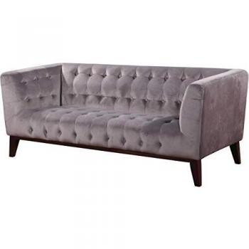 habitatetjardin Sofá Terciopelo Vanessa - Gris Claro