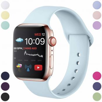 Hamile Correa Compatible con Apple Watch 38mm 40mm, Correa de Repuesto de Silicona Suave para Apple Watch Series 5/4/3/2/1, S/M, Turquesa