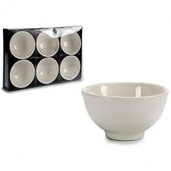 Set de Cuencos de Porcelana Blanco 150 ml, 6 Piezas, Dimensiones: 11 x 5,5 x 11 cm
