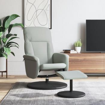 Sillón reclinable con reposapiés en terciopelo gris claro