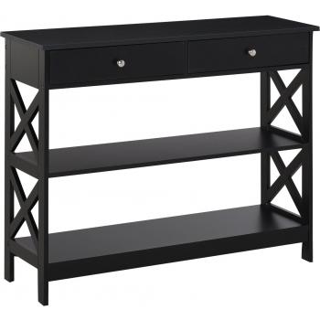 Mesa Consola de Entrada Recibidor con 2 Cajones y 2 Estantes Inferiores