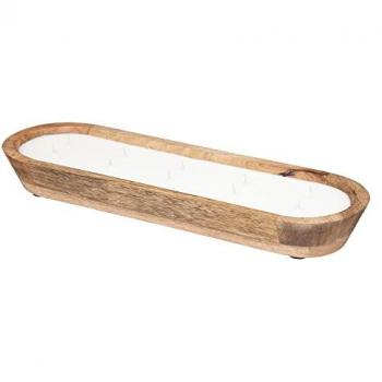 Vela Perfumada Paola en Madera 900g con Soporte y Aroma a Lino