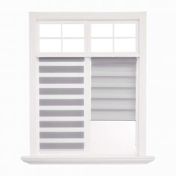 Deconovo Estor Enrollable Doble Tejido Noche y Día Persiana Enrollable para Ventanas y Puertas 65x150cm Gris Claro