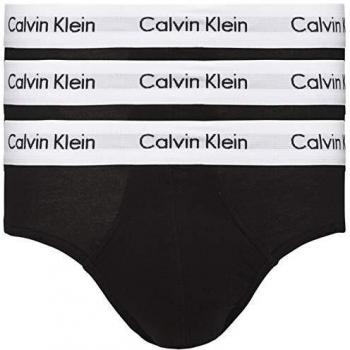 Calvin Klein 3 Pack Black Cotton Stretch Hip Briefs Men's Medium