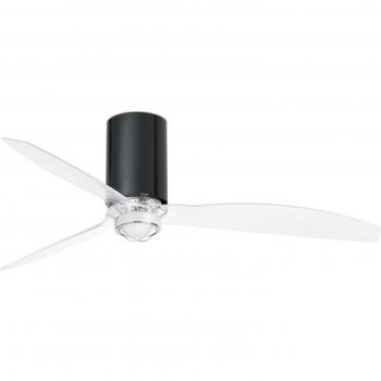 Ventilador de Techo Mini con Luz y Difusor de Cristal 32,4 cm - Acero