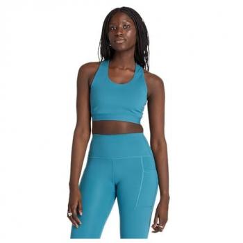 New Balance Women's NB Sleek Medium Support Pocket Sports Bra - Blue - Size M