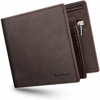 Vemingo Carteras de Hombre con Bolsillo de Moneda/Monedero con RFID Bloqueo para Tarjetas de Crédito Portamonedas Ligeros para Hombre/Adolescente