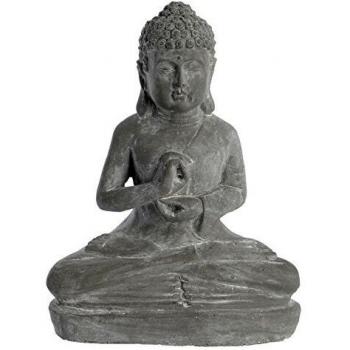Estatua buda sentado de hormigon gris