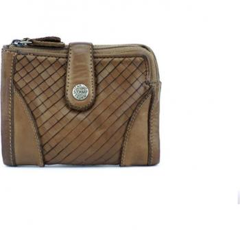 Cartera de mujer STEPPING STRONG STAMP en piel lavada color taupe