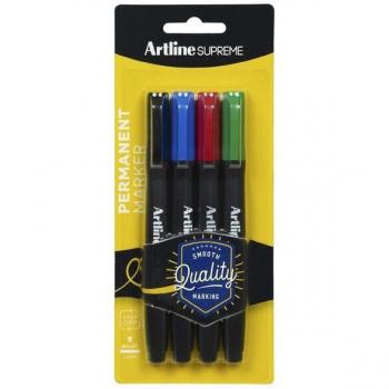 Artline Supreme Permanent Markers 4 Pack Box