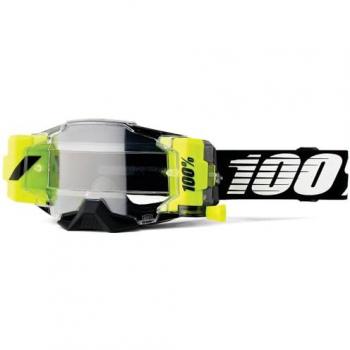 Gafas de Cross 100% Armega Forecast Negro-Transparente, 100% Protección UV y Antivaho