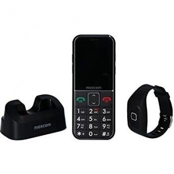 Teléfono Móvil Maxcom Comfort MM735 para Mayores con Pulsera SOS, 8MB RAM, 16MB, Color Negro, Pantalla de 2.2