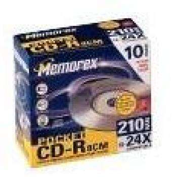 Memorex Pocket CD-R 10 pack Slim JC 210MB - CD-RW vírgenes