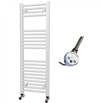 Radiador eléctrico blanco toallero recto elemento termostático 1200 mm x 400 mm