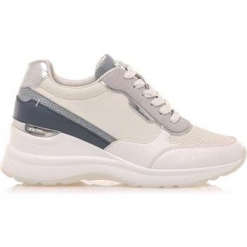 Zapatillas deportivas de mujer con piso de cuña y cordones planos