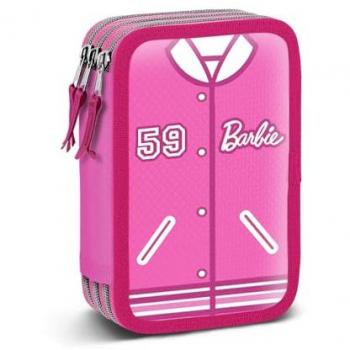 Estuche Escolar Completo Varsity Barbie Rosa 14 x 21 cm