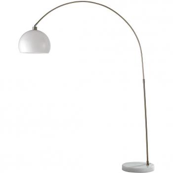 Lámpara de pie Arc Plaza 1 bombilla Acero con difusor acrílico blanco, dimensiones 152x205x35cm