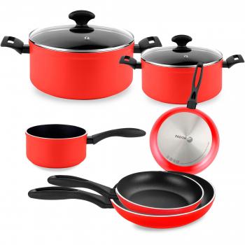 Batería de cocina 8 piezas FAGOR Máxima roja