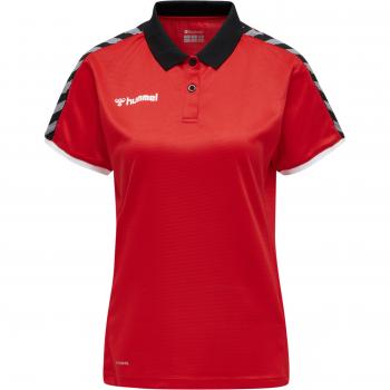 Polo de manga corta Hummel hmlAUTHENTIC Functional femenino, color rojo verdadero, talla L