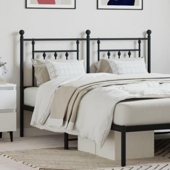 vidaXL 150 cm Black Metal Queen Headboard