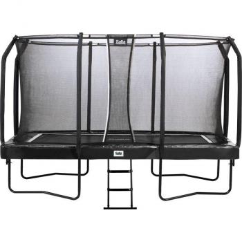 Cama Elástica Rectangular Salta First Class 244x427 cm con Red de Seguridad y Escalera - Color Negro