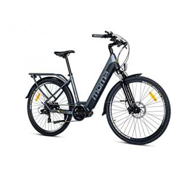 Bicicleta Eléctrica Urbana E-CITY 28 PRO con Motor Central, Aluminio, Shimano 7 Velocidades y Frenos de Disco Hidráulicos, Batería Integrada de Ion Litio 48V