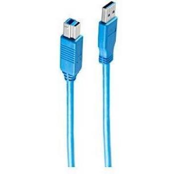 Cable USB 3.0 de 5 m, Conector A a Conector B, Color Azul