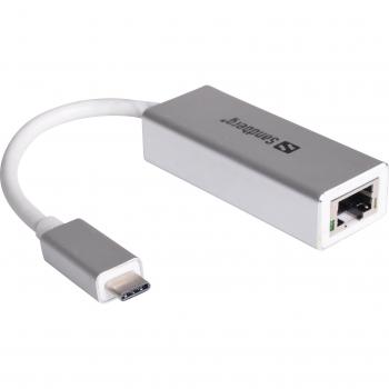 Sandberg 136-04 - Adaptador de Red Gigabit USB-C, Acero