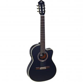 Ortega RCE138-T4BK Feel Series Slim Neck Acoustic-Electric Nylon Guitar - Black Finish