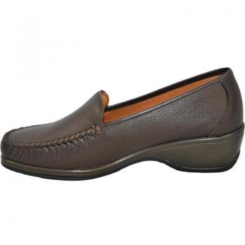 Zapatos para Plantillas Lumel, modelo Mocasín Muy Ancho, color marrón, plantilla extraíble, ligeros