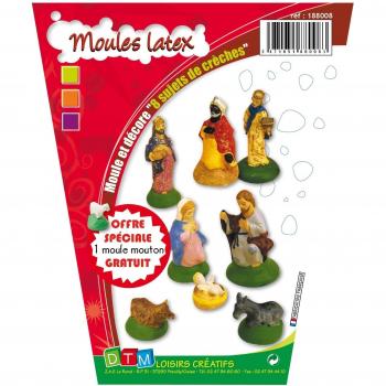 Graine Créative Moldes de látex para 9 santones - Pesebre de Navidad