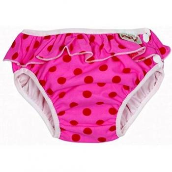 ImseVimse - Bañador cubrepañales pinke Punkte Rüschchen Talla:L