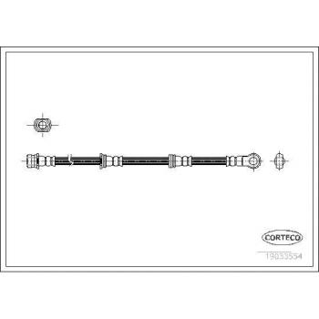 Latiguillo de freno CORTECO 19033554 - manguera flexible para el sistema de frenos, fabricada con materiales de alta calidad, resistencia a la presión y temperaturas extremas, compatible con diversos modelos de vehículos, incluye
