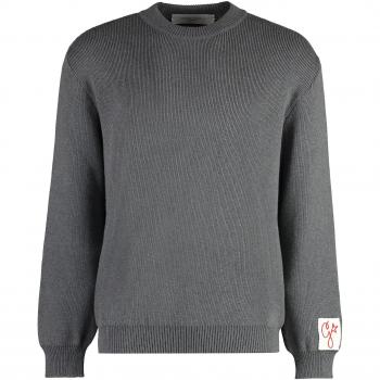 Golden Goose Men's Davis Cotton Crew-Neck Sweater in Grey | Size Small | GMP00841P000662 Color 60304