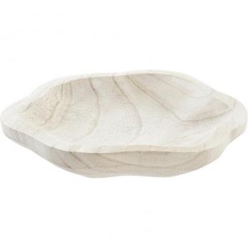 Bandeja de Centro de Mesa de Madera de Paulownia Estilo Boho Minimalista Marrón Natural 25x25x4 cm