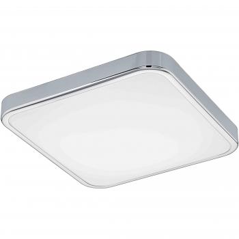 Aplique y Deckenleuchte LED Manilva 1 Cromo Brillante, Luz Cálida 16W, Acero y Plástico, IP44