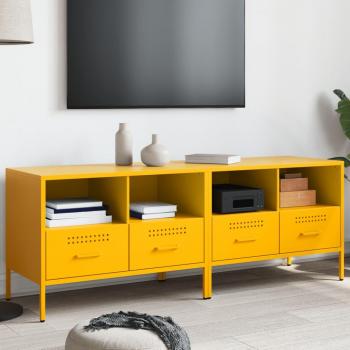 Muebles de TV 2 piezas acero laminado amarillo frío 68x39x50,5 cm